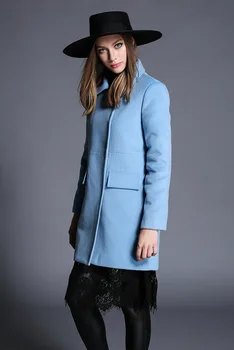 

Wool & Blends winter and autumn England style wide-waisted women woolen coat