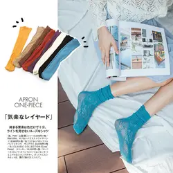 SP & CITY летние прозрачные модные открытые женские кружевные носки Harajuku тонкие пропускающие воздух короткие носки милые винтажные