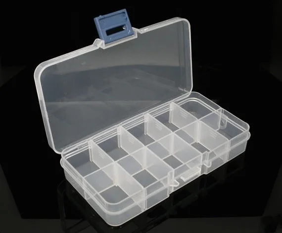 

MSOR 10 Grids Plastic Plectrum Case Storage Box Adjustable Grid Size Keep Your Guitar Picks and Other Small Things