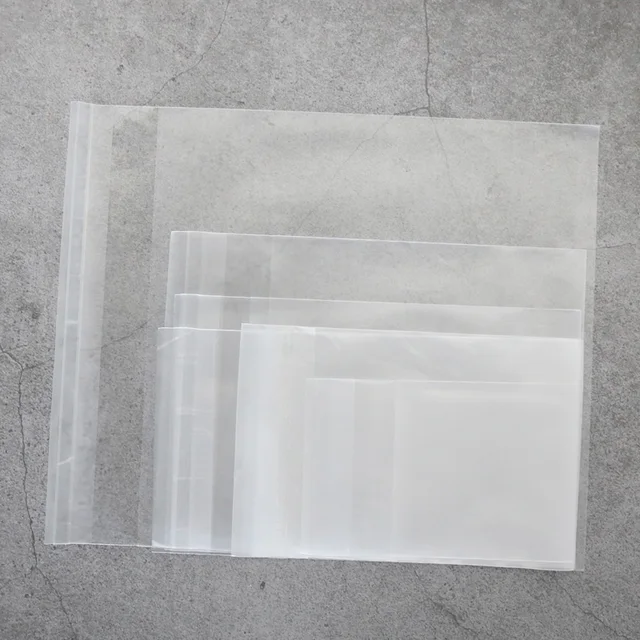 100pcs Frosted Plastic Bag White Self-adhesive Packaging Bags Cookies Cellophane Candy Bags Party Wedding Decoration Gifts Bag