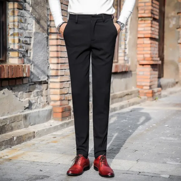 Fashion Autumn Korean Men Pant Casual Brand New Slim Fit Solid Dress ...