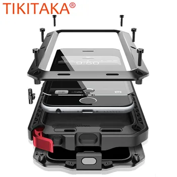 

Shockproof Doom Armor Waterproof Metal Aluminum Phone Cases For iphone X 8 7 6 6s Plus 5s SE Case Cover Screen Glass Film