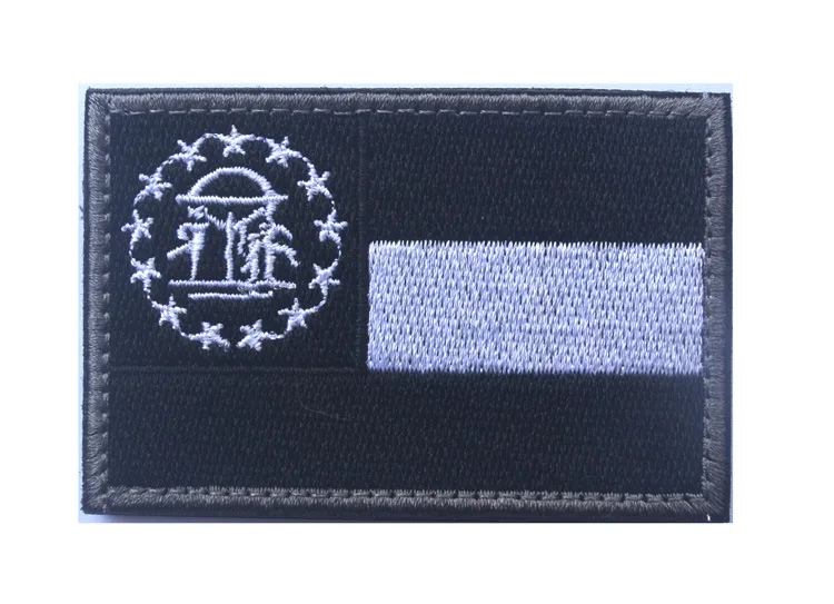 Пользовательский флаг штата Джорджия вышитая нашивка военного типа insignia армейский крючок США Патчи тактические для кепки куртки - Цвет: as picture