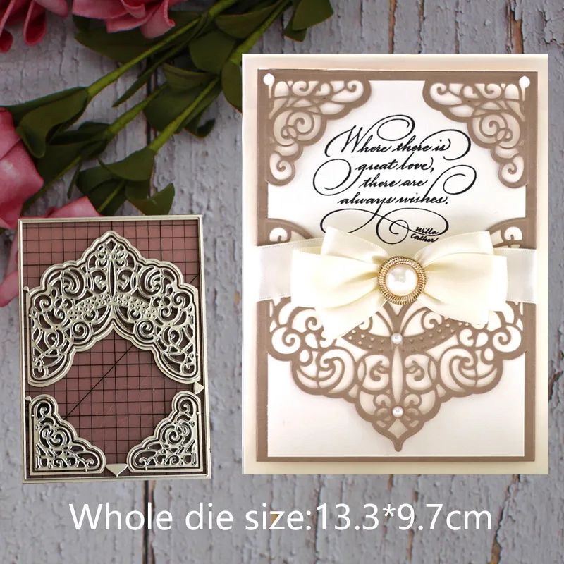 

Court Flower Invitation Card Metal Cutting Dies For Scrapbooking photo/album Card craft making 2019 Die Set Embossing dies