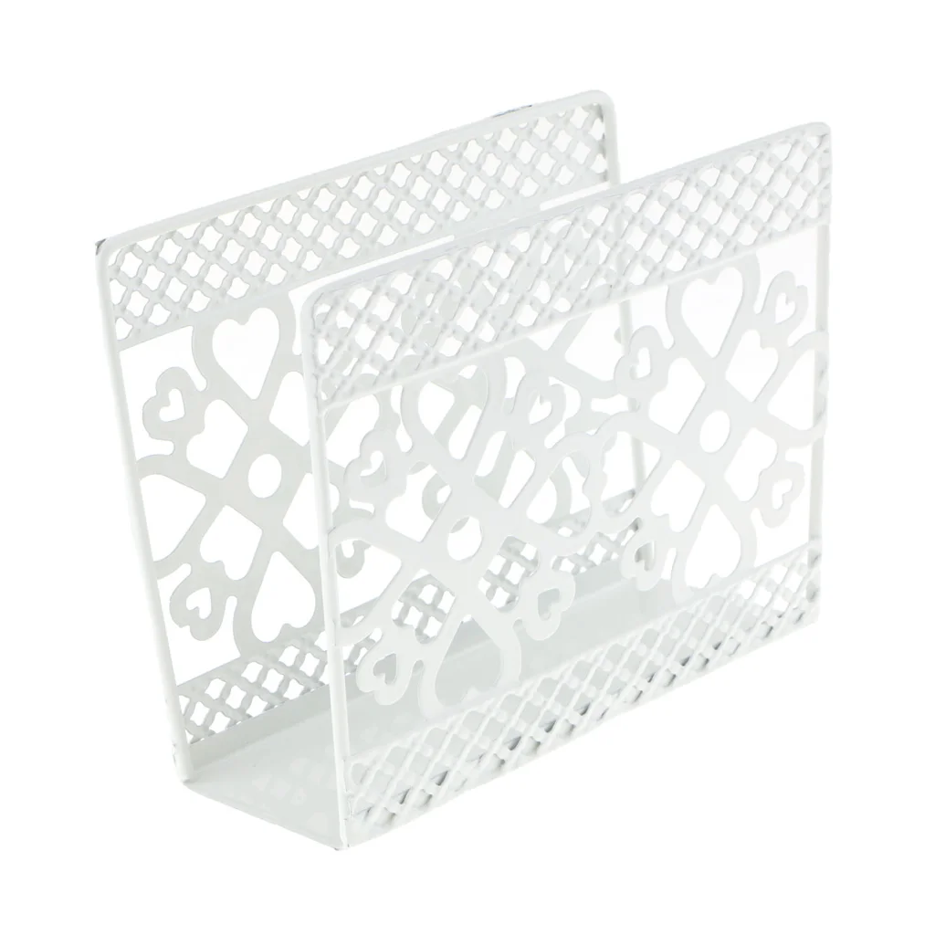 Hollow Out Design Stainless Steel Napkin Holder Paper Dispenser Tissue Rack for Wedding Party Dining Table Decoration