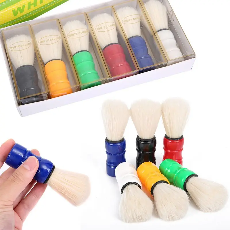Mayitr 1pc Men's Plastic Handle Beard Mustache Cleaner Barber Shaving Brush Random Color For Salon Barber