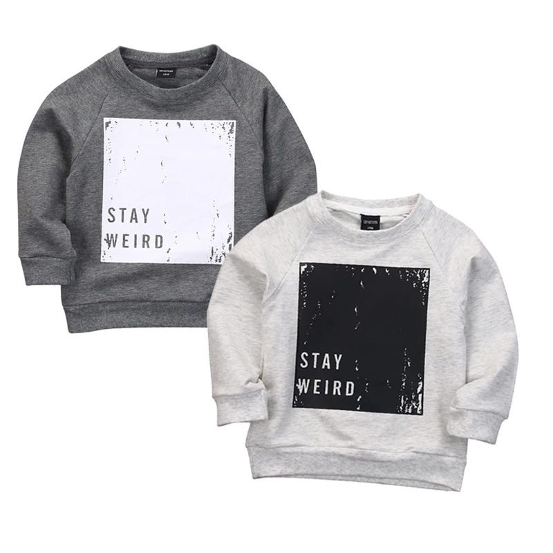

2017 Baby Boys Pullover Tops Long Sleeve T-Shirt Sweatshirt Toddler Clothes Grey