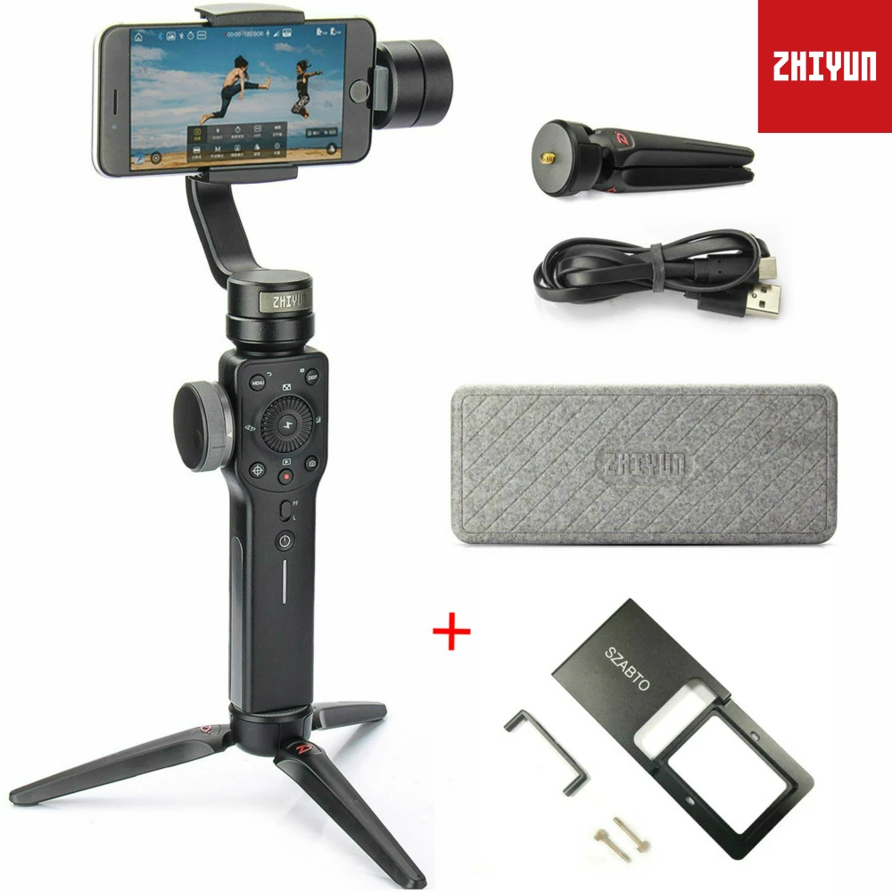 

Zhiyun Smooth 4 3 Axis Handheld Gimbal Stabilizer For Smartphone iPhone X 8 7 6 Plus Samsung,GoPro Hero With Action Camera Mount