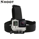 Save 0.75 on SHOOT Black Elastic Head Strap Mount For GoPro Hero 4 3 5 Session SJCAM SJ4000 SJ5000 Xiaoyi 4K Camera Harness Go Pro Accessory