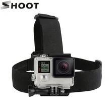 SHOOT Black Elastic Head Strap Mount For GoPro Hero 4 3 5 Session SJCAM SJ4000 SJ5000 Xiaoyi 4K Camera Harness Go Pro Accessory