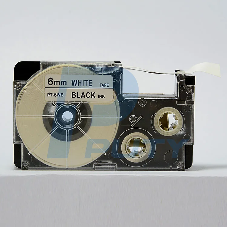 5 pcs compatible tape cartridge 6mm black on white label cassette XR
