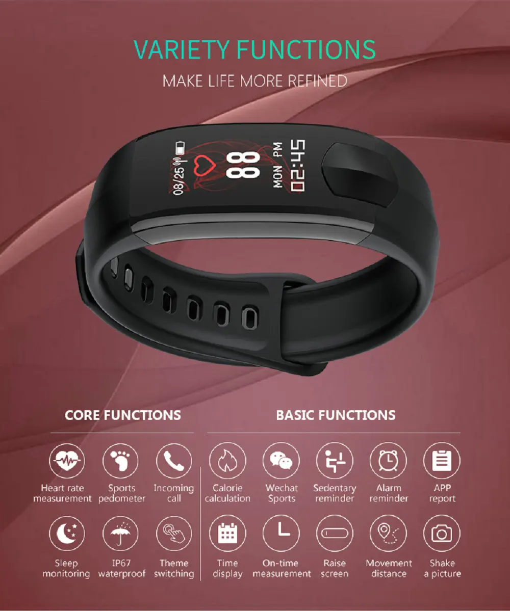 Умный Браслет KGG HI11 Pro, спортивный браслет для здоровья, сердечного ритма, водонепроницаемый фитнес-трекер для iOS, Android, Bluetooth, браслет