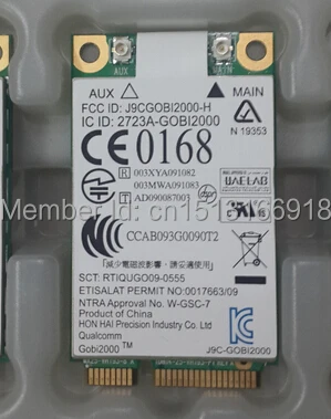 Qualcomm Gobi2000 Mini PCI express 3G EV DO HSDPA WCDMA WLAN карта GPS UN2420 GOBI2000 для hp 2540P 8440p|card gps|wlan cardmini pci-express
