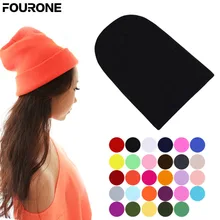 2018 Fashion Style Warm Hats Knitting For Women Girls Tabby Solid Elastic Beanie Hedging
