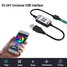 Горячая мини беспроводной 5-24 в смарт-приложение управление RGB Светодиодная лента светильник управление Лер USB кабель Bluetooth 4,0 для IOS Android для домашних баров