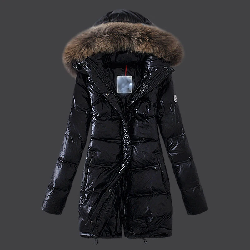 

Women Jacket Coat Real Raccoon Fur Hood Fashion Winter Long Overcoat Thicken Warm Soft Jacket with Belt Black Coat