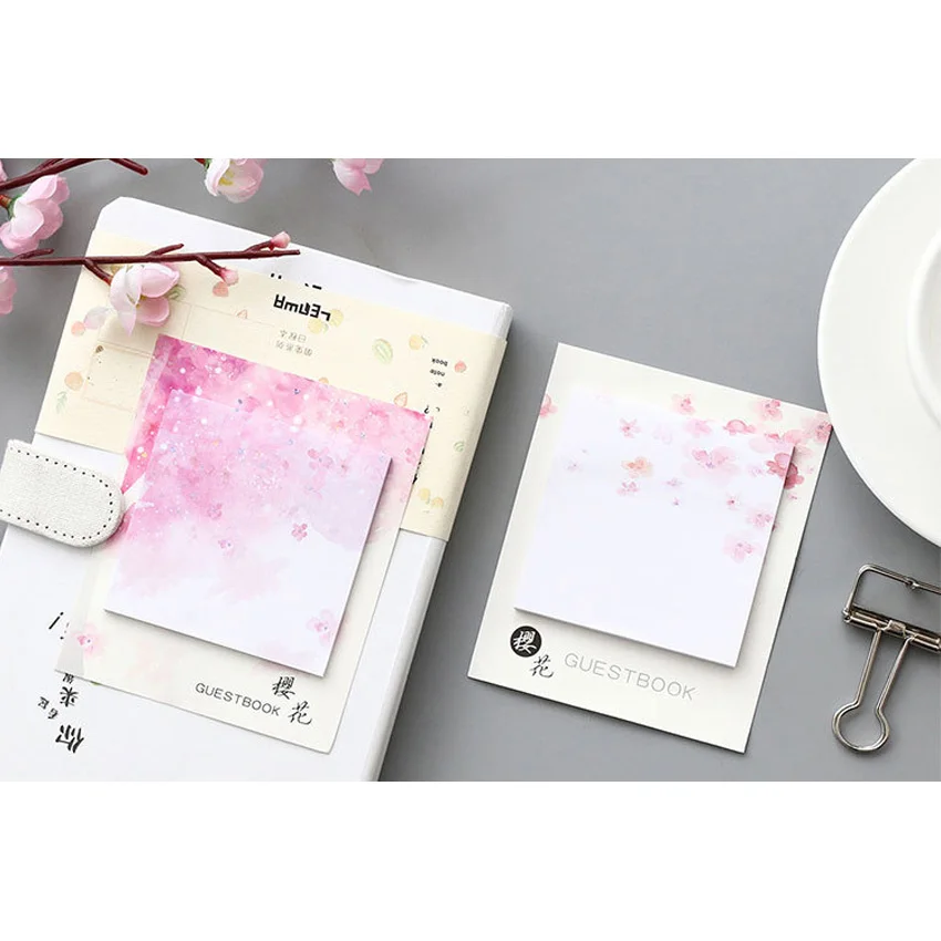 

30pcs/pack Beautiful Cherry Blossom Notes Posted Seven Selected Stationery Memo Pad Paper Stickers