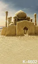 Computer Printed Seaside Beach Built Castle Children Background Photographic For Photo Props Vinyl Studio Backdrops 150x200cm