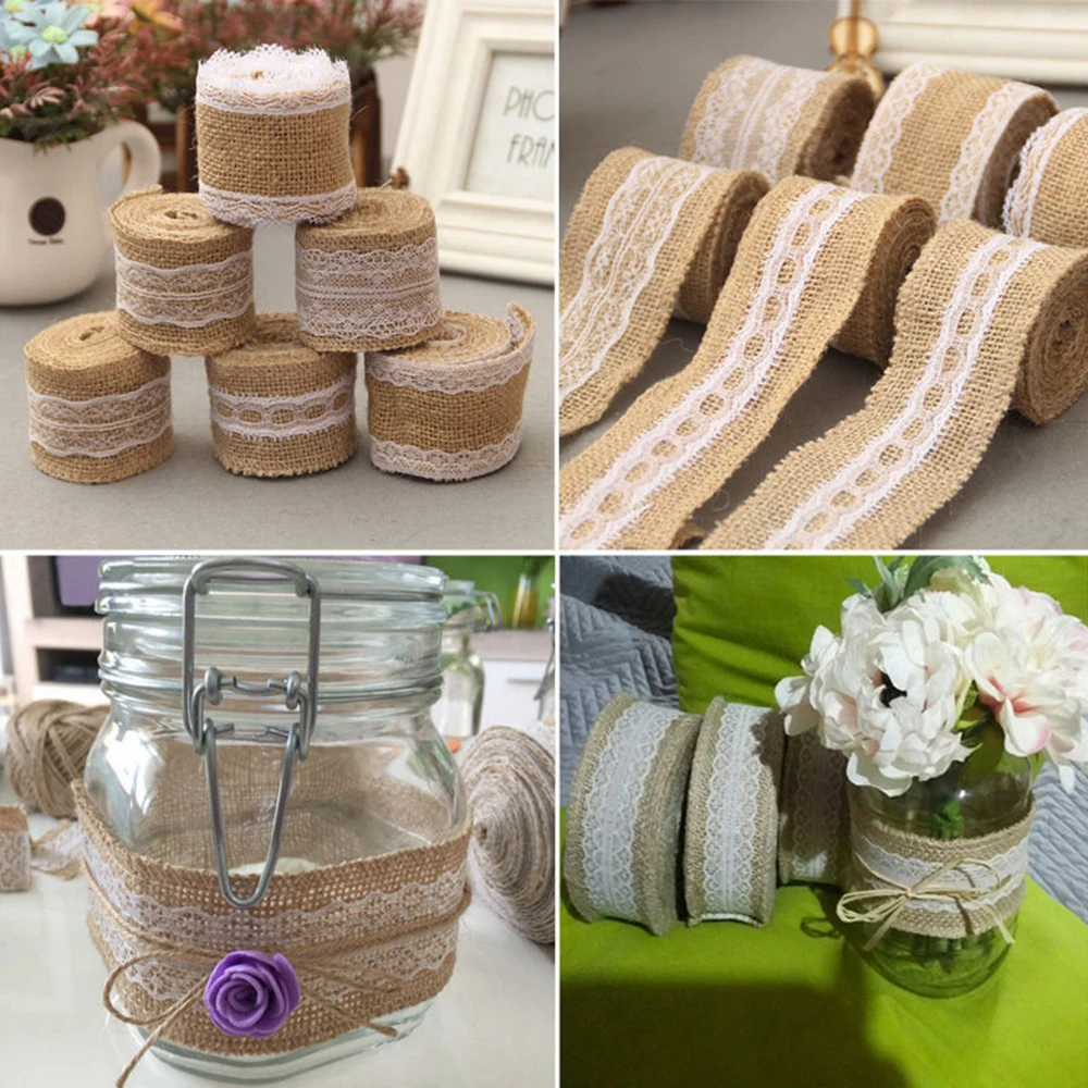 2M-Roll-Lace-Edged-Hessian-Ribbon-Sisal-Lace-Trims-Jute-Burlap-Vintage-Rustic-Event-Party-Wedding