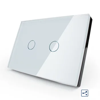 

Livolo Smart Wall Switch, 2-gang 2-way, White Glass Panel,US/AU standard Touch Screen Light Switch OS-002S-81 with LED indicator