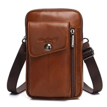 Модные Мужские поясные сумки на ремне, натуральная кожа, сумка на плечо, чехол для телефона, мужские винтажные сумки-мессенджеры через плечо, поясная сумка, Bolsa