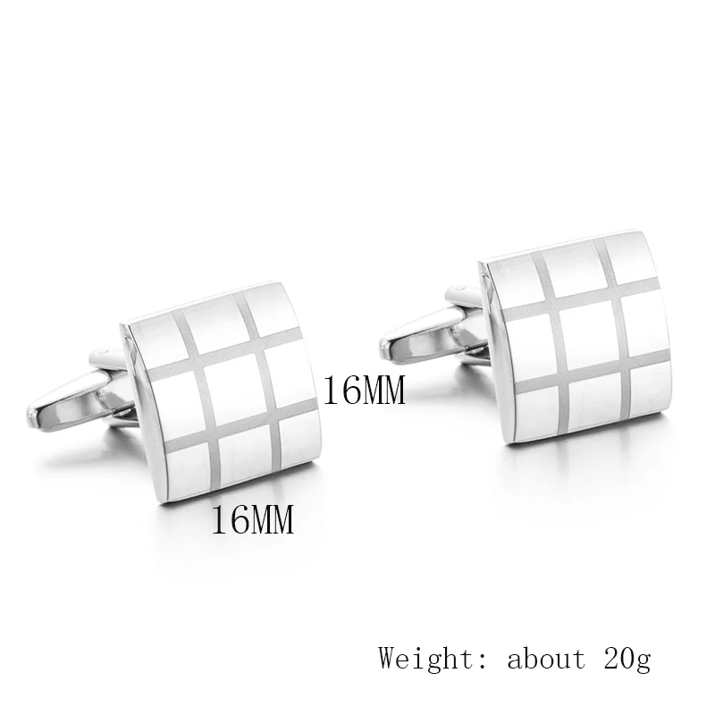 CHUKUI  Luxury Laser Engraved Mens Silver Cufflinks Gift For Fasther Shirt Cufflink Male Suit Accessories (2)