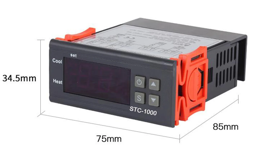 Светодиодный терморегулятор 12 В 24 в 110-220 В, светодиодный цифровой STC-1000, терморегулятор, термостат, нагреватель и управление кулером