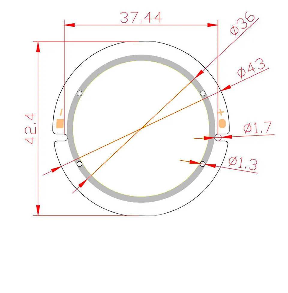43mm Thicken Round COB LED Chip On Board 15V 5W Light Source Natural White Blue Lighting Color Circular COB for LED Lamp Bulbs (1)