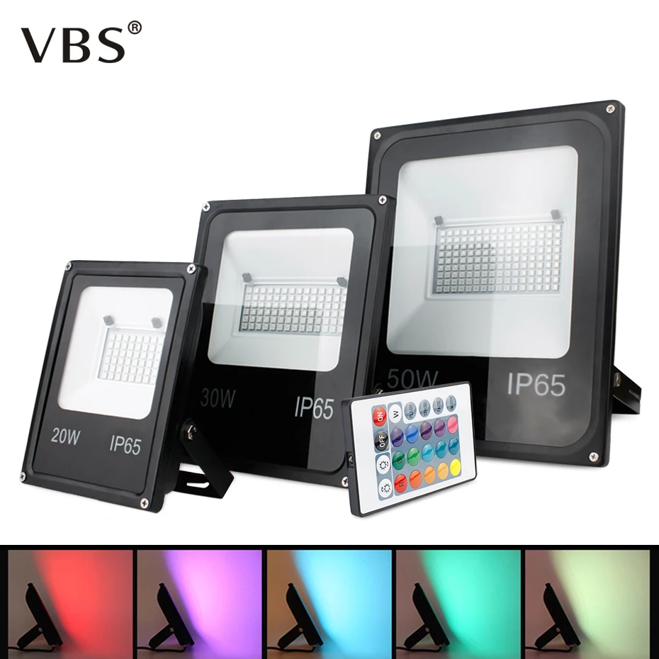 

Led Spotlight Outdoor RGB Flood Light Color Changing Led Reflector 20W 30W 50W Waterproof Outdoor Floodlight Garden 220V
