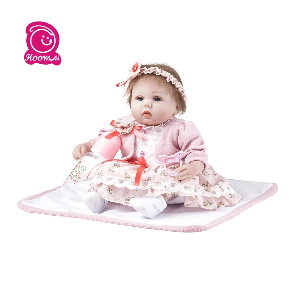 

45cm Handmade Dolls Newborn Realistic Reborn Dolls Silicone Realistic Bonecas With Rooted Hair Baby Girl Children's Gift Toys