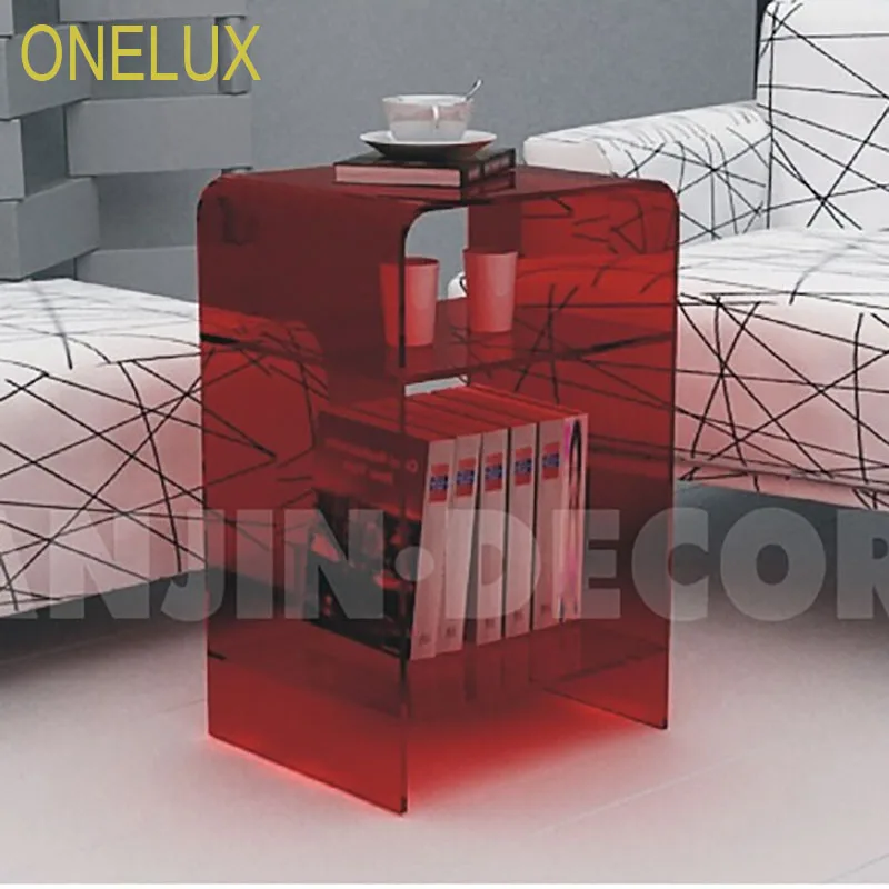 Multi-color Acrylic nightstand with magazine rack, Lucite bedside cabinet sofa tables Multi-color Acrylic nightstand with magazine rack, Lucite bedside cabinet sofa tables