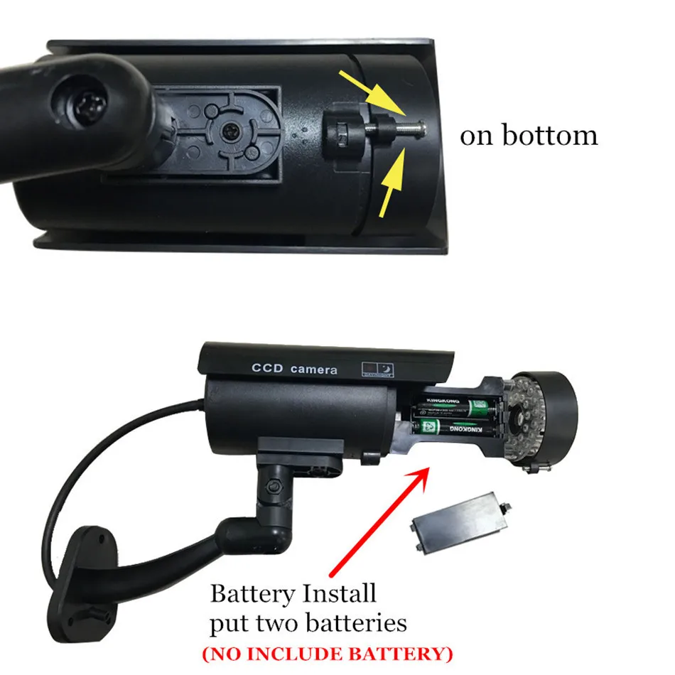 2 шт./лот, поддельная камера, имитация пули, пустышка, камера, водонепроницаемая, CCTV, для безопасности, для улицы, для дома, для наблюдения, Прямая поставка