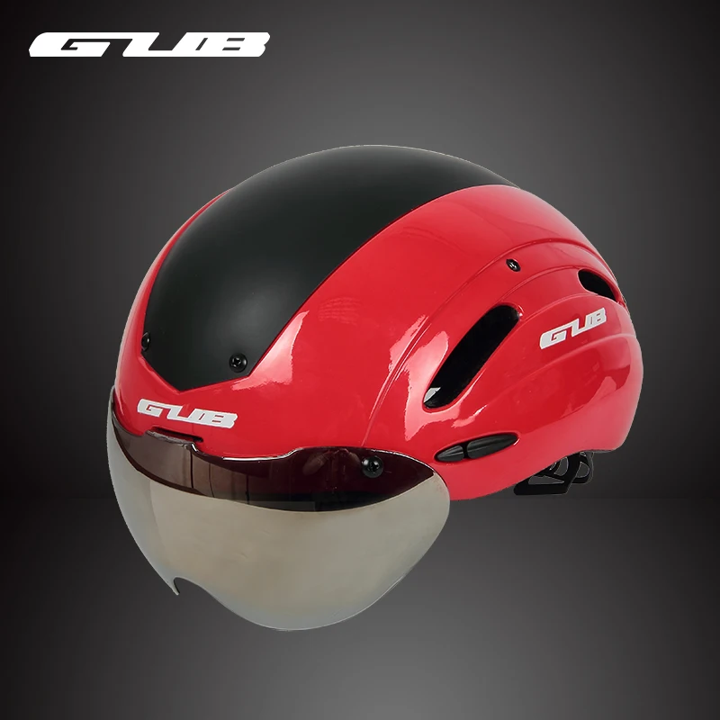 GUB Bicycle bike Cycling Helmet Ultralight Integrally-molded MTB bike Road Bike Helmet goggles TT helmet With Magnetic UV Visor