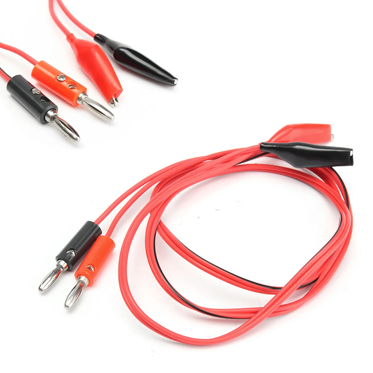 Hot 1m Long Red Alligator Clip to Banana Plug Probe Cable Test LeaYJIJs4