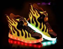 2019 Новинка 25-37 USB зарядное устройство светящиеся кроссовки светодиодные светящаяся обувь для детей Мальчики/Девочки светящиеся кроссовки