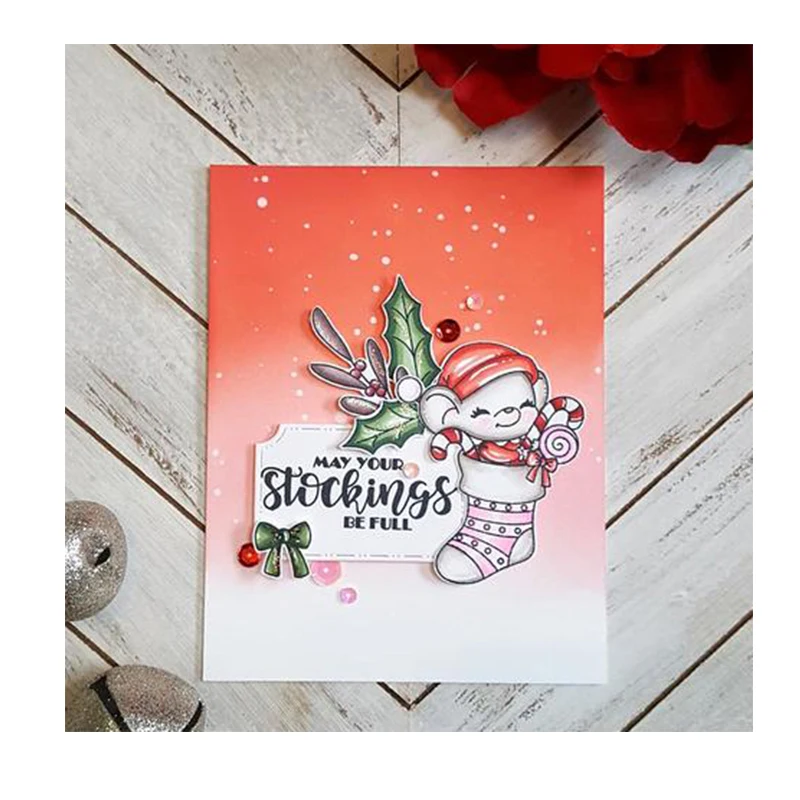 

JC Rubber Clear Stamps and Metal Cutting Dies for Card Making Animal Sock Scrapbooking Craft Stencil Folder Paper Maker Template