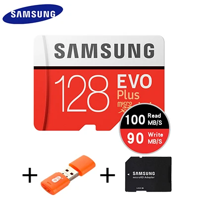 Карта памяти SAMSUNG Micro SD 256 ГБ 32 ГБ 64 Гб 128 ГБ 512 ГБ SDHC SDXC класс EVO+ класс 10 C10 UHS TF SD карты транс флэш Microsd - Емкость: 128GB100MBs and gift