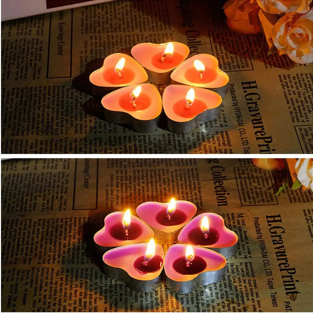 LanLan романтические бездымные свечи мини формы в виде сердца Tealight Декоративная Свеча на Рождество, день рождения, свадьба, вечеринка, День