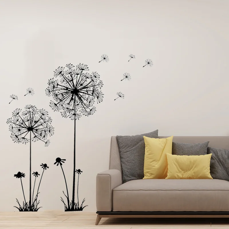 Наклейки на стену для декора. Dandelion sticker. Одуванчик на окно шаблон. Роспись стен одуванчики. Постер одуванчик в скандинавском стиле.