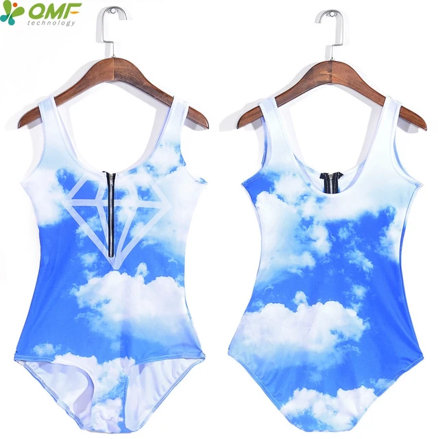 Blue Glowing Jellyfish Swimsuit Swimwear The Great Wave Off Kanagawa