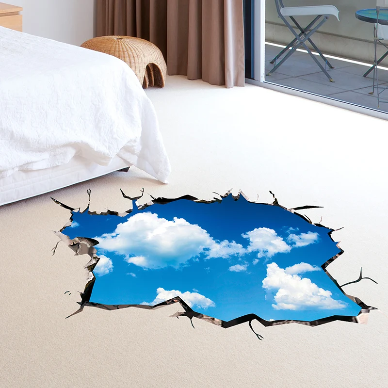 

[SHIJUEHEZI] 3D Wall Stickers Vinyl DIY Blue Sky Clouds Mural Decals for Kids Bedroom Student Dormitory Ceiling Decoration