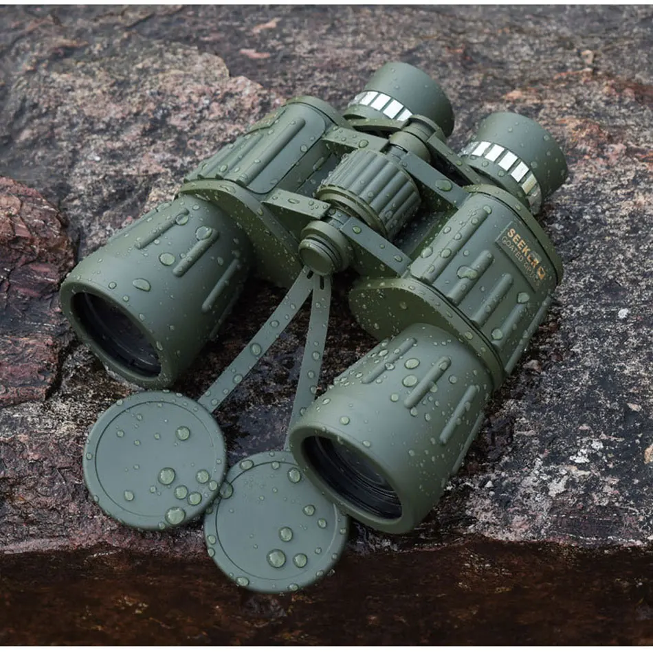 Военный Seeker 10X50 Бинокль Профессиональный телескоп водонепроницаемый bak4 охотничий мощный бинокль телескопы армейский зеленый