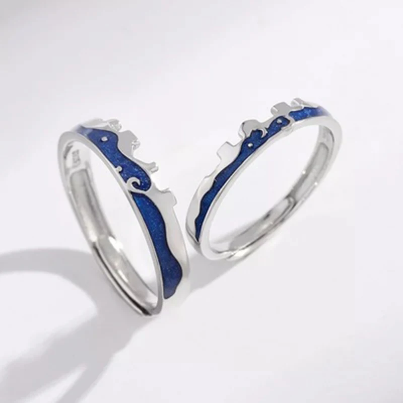 Qevila Fashion S925 Sterling Silver Original Allure Love Couple Rings For Lovers Texture Elegant Sexy Ring For Women Men Jewelry (11)