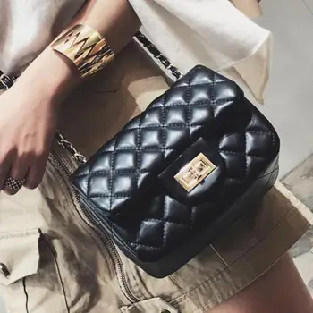 

LXTAZG Fashion Small Women Leather Handbags Famous designer brand Shoulder Bag Chain Cross Body Keys Coin Purses Messenger Bags