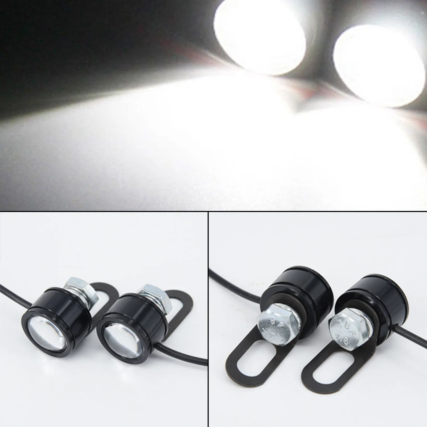 2 шт. мотоциклетные светодио дный фара 12 В 120 LM 5630 3smd Spotlight с объектива Противотуманные фары дальнего света для мотоцикл