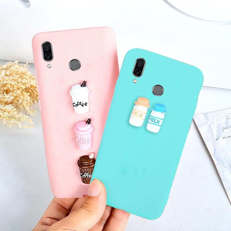 Cute Candy Coffee Case For Huawei nova 3i Cases Silicone Soft Back Cover 3 i nova3 nova3i Shell 3D Milk |