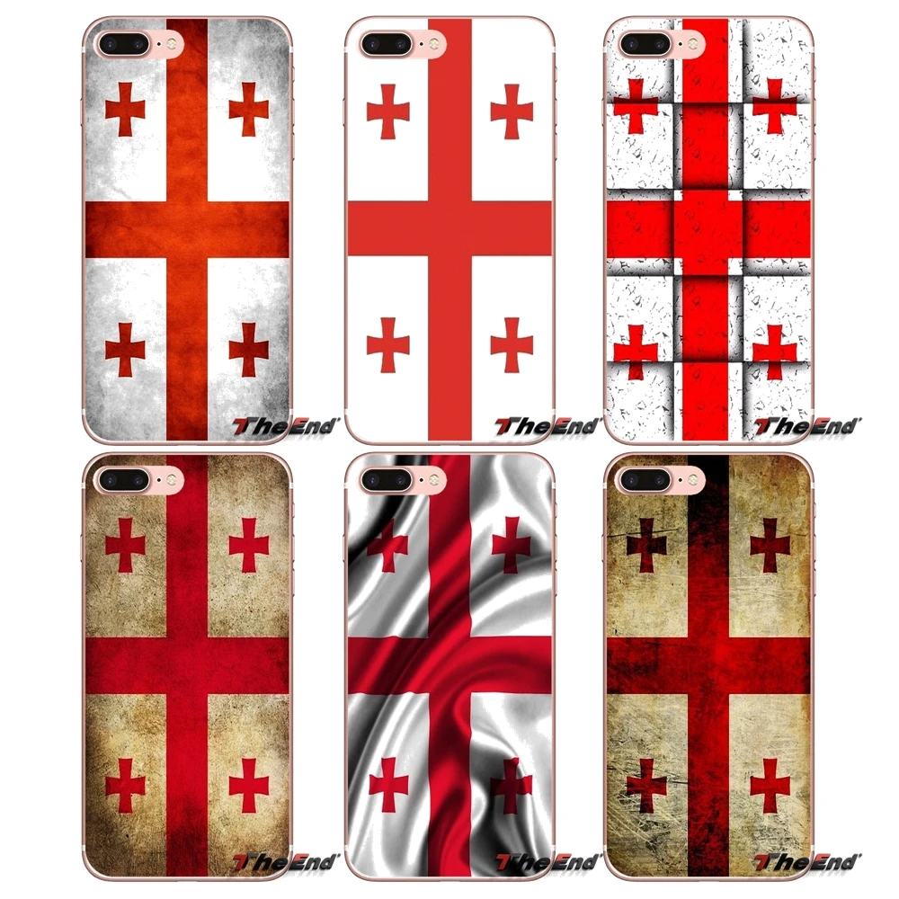 

For iPhone X 4 4S 5 5S 5C SE 6 6S 7 8 Plus Samsung Galaxy J1 J3 J5 J7 A3 A5 2016 2017 Georgia Grunge Flag Banner Silicone Case