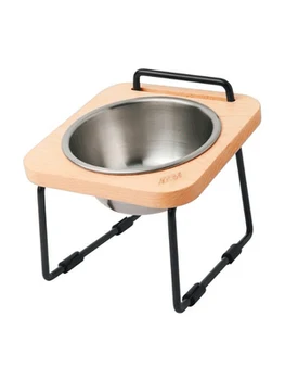 

Pet cat dog rice bowl stainless steel bevel wood drag high Teddy law dog bowl Food grade standard for human use