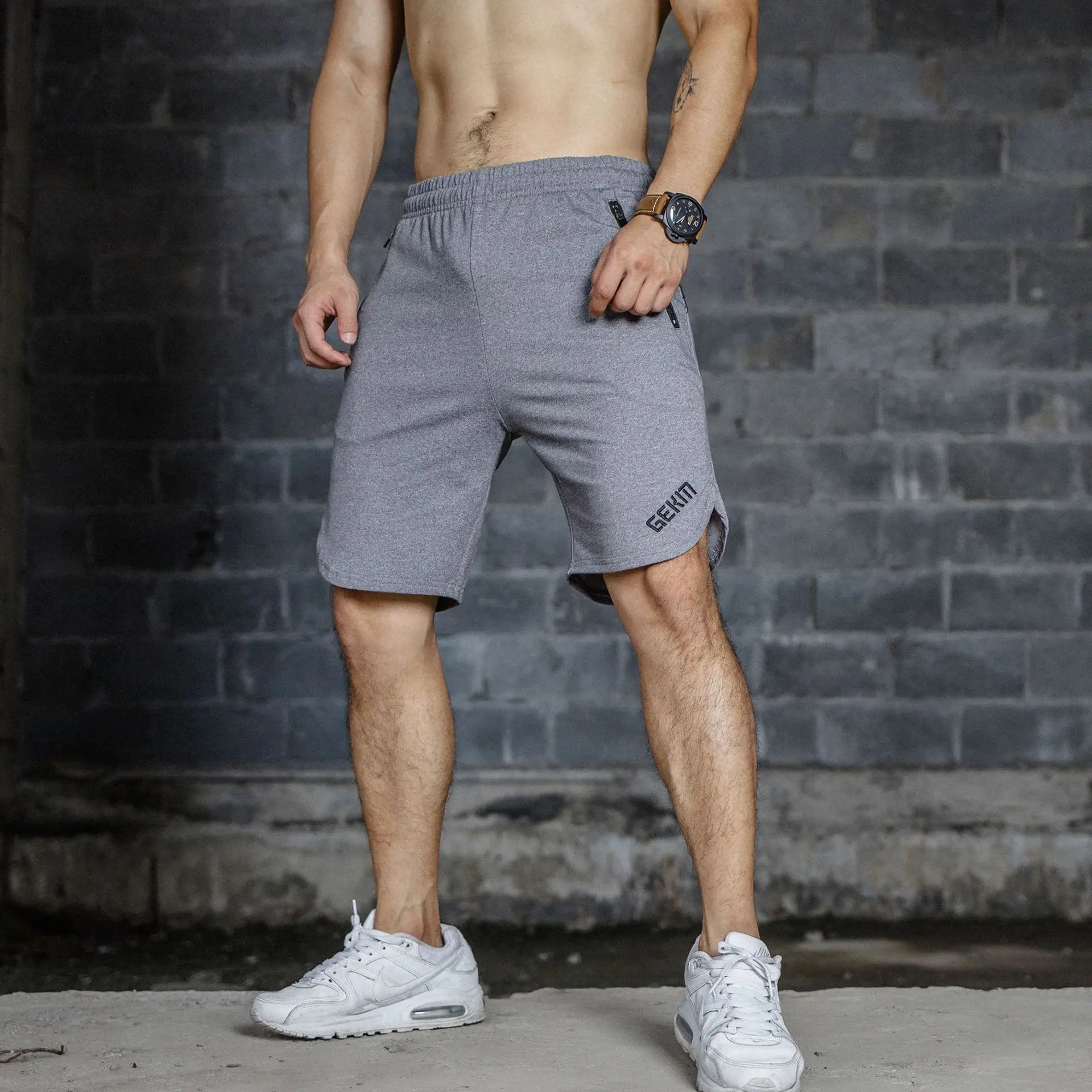 2019 новые мужские фитнес шорты модные повседневные Спортзалы, бодибилдинг тренировки Мужские дышащие шорты из чистого хлопка брендовые