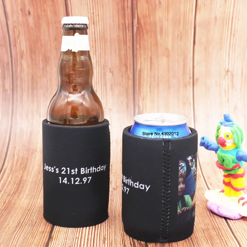 300pcs Custom Australia Stubby Holders Printing Logo Wedding Gifts Can Cooler Neoprene Ice Pack Thermos Insulated Beer Can Cover